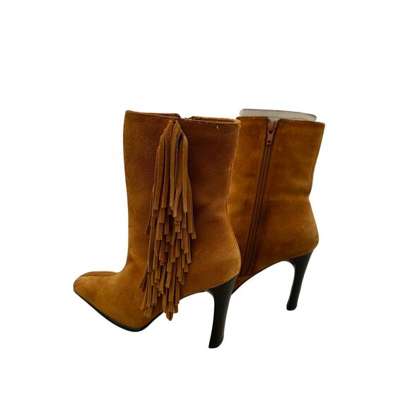Vintage Predictions Suede Leather Fringe Boots Size 5 - Picture 4 of 8